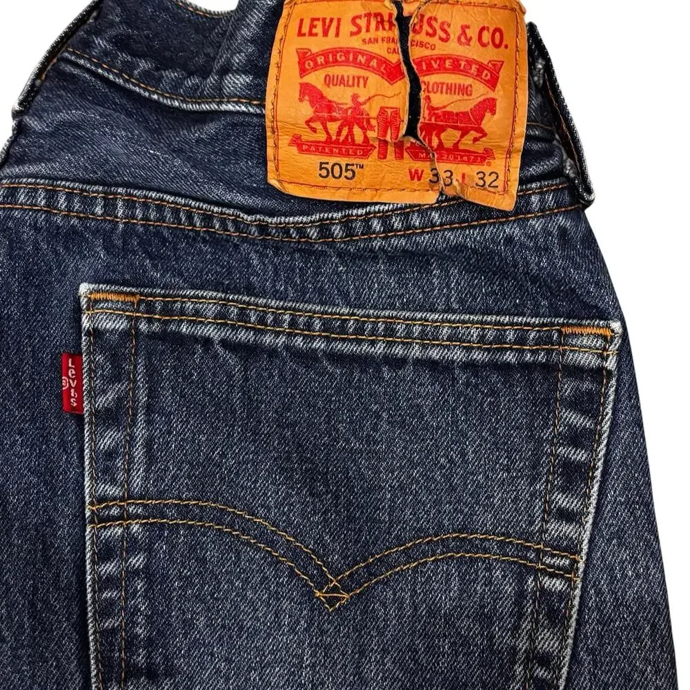 Levi's 505 Men's Jeans 33x30 Straight Fit Medium Blue Vintage 90s Cotton*
